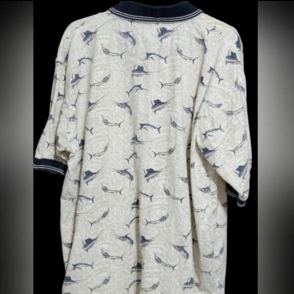 Men's White and Blue Polo-shirts - Picture 2 of 3